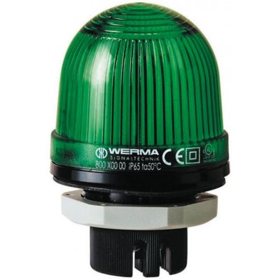Werma 801.200.68 Werma EM 801 Green LED Beacon, 230 V ac, Steady, Panel Mount