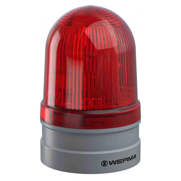 Werma 261.120.70 EvoSIGNAL Midi Series Red EVS, Flashing Beacon, 12 V, 24 V, Base Mount