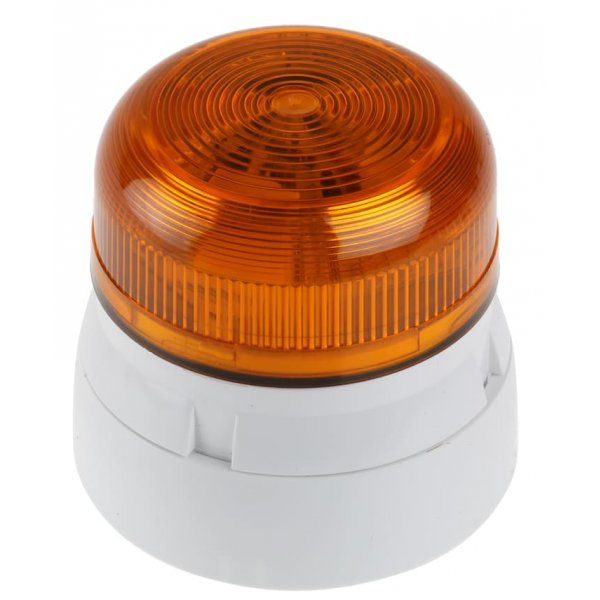 Klaxon QBS-0023 Flashguard Amber LED Beacon, 230 V ac, Steady, Surface Mount