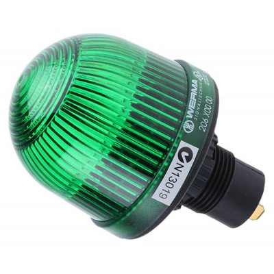 Werma 206.200.00 Werma EM 206 Green Incandescent, LED Beacon, 12 → 48 V ac/dc, Steady, Panel Mount