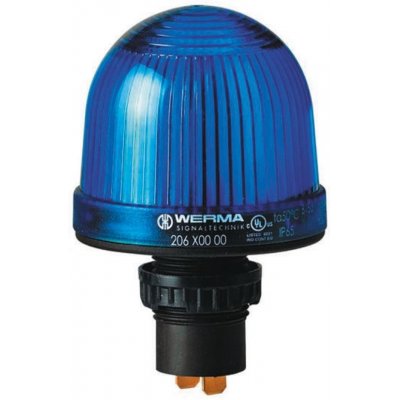 Werma 20650000 Werma EM 206 Blue Incandescent, LED Beacon, 12 → 48 V ac/dc, Steady, Panel Mount