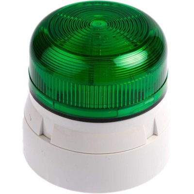 Klaxon QBS-0021 Klaxon Flashguard QBS Green Xenon Beacon, 230 V ac, Flashing, Surface Mount