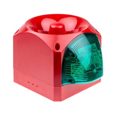 Klaxon PNC-0060 Klaxon Sounder Beacon 120dB, Green LED, 10 → 60 V dc, IP66