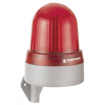 Werma 433.100.70 Series Red Sounder Beacon, 10 → 48 V ac/dc, Bracket Mount