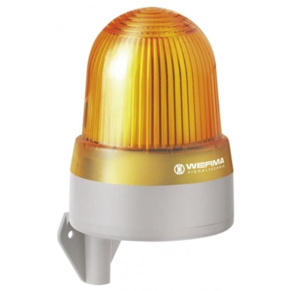 Werma 433.300.60 Series Yellow Sounder Beacon, 115 → 230 V ac, IP65, Bracket Mount