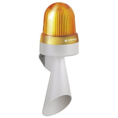 Werma 435.300.60 Series Yellow Horn Beacon, 115 → 230 V ac, Bracket Mount