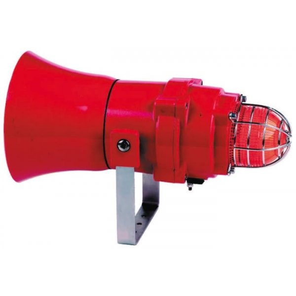 e2s BEXCS11005DPFDC024AB1A1R/R Red Sounder Beacon, 24 V dc, IP66, IP67, Wall Mount, 117dB at 1 Metre