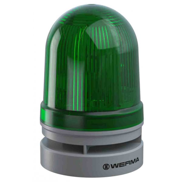 Werma 461.210.70 EvoSIGNAL Midi Series Green Sounder Beacon, 12 V dc