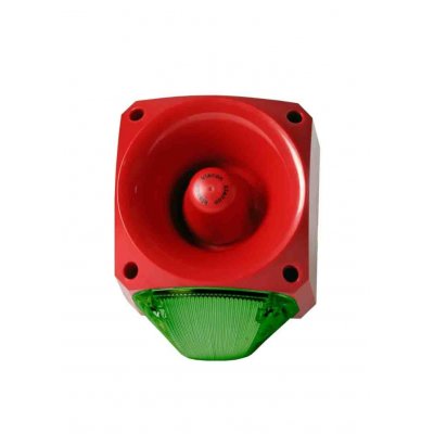 Klaxon PNC-0046 Klaxon Sounder Beacon 113dB, Green LED, 10 → 60 V dc, IP66