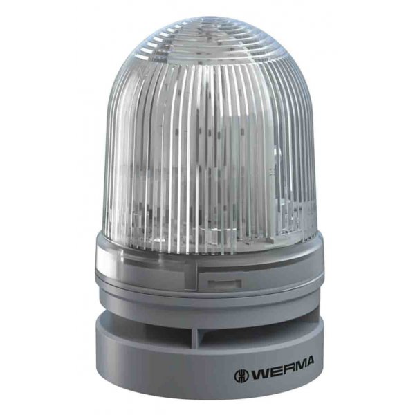 Werma 461.410.70 EvoSIGNAL Mini Series White Sounder Beacon, 12 V dc