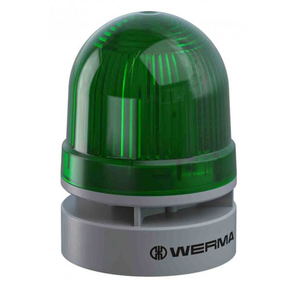 Werma 460.210.74 EvoSIGNAL Mini Series Green Sounder Beacon, 12 V dc