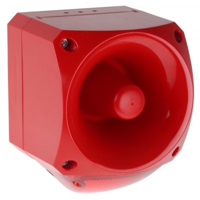 Klaxon PNC-0024 Klaxon PNC Sounder Beacon 113dB, Red LED, 10 → 60 V dc, IP66