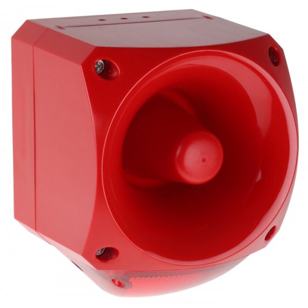 Klaxon PNC-0024 PNC Sounder Beacon 113dB, Red LED, 10 → 60 V dc, IP66