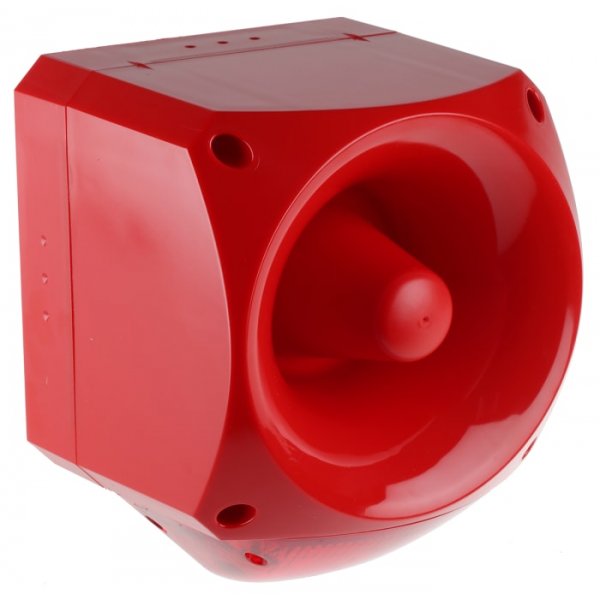 Klaxon PNC-0029 PNC Sounder Beacon 116dB, Red LED, 10 → 60 V dc, IP66