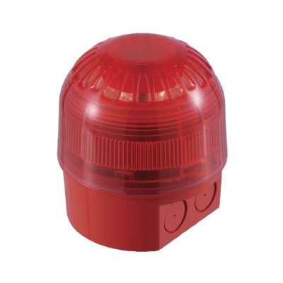 Klaxon PSC-0029 Klaxon Sounder Beacon 106dB, Red LED, 17 → 60 V dc, IP65