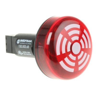 Werma 15010068 Werma 150 Buzzer Beacon 80dB, Red LED, 230 V ac