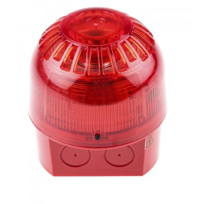 Klaxon PSS-0094 Klaxon PSS Sounder Beacon 102dB, Red LED, 110 → 230 V ac, IP65