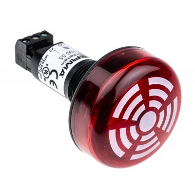 Werma 15010055 Werma 150 Buzzer Beacon 80dB, Red LED, 24 V dc
