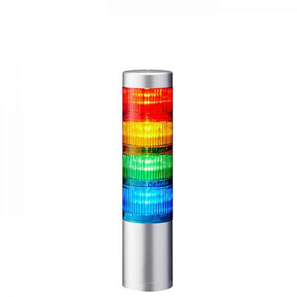 Patlite LR6-402WJNU-RYGB Coloured Signal Tower, 4 Lights, 24 V dc, Direct Mount
