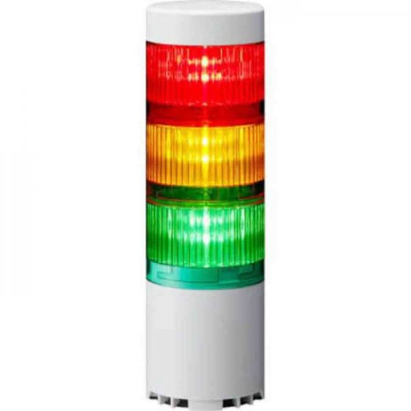 Patlite LR6-3USBW-RYG Coloured Buzzer Signal Tower, 3 Lights, 5 V dc (USB-bus power), Direct Mount