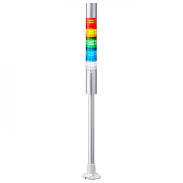Patlite LR4-502PJBU-RYGBC Patlite LED Signal Tower With Buzzer, 5 Light Elements, Red/Yellow/Green/Blue/Clear, 24 V dc