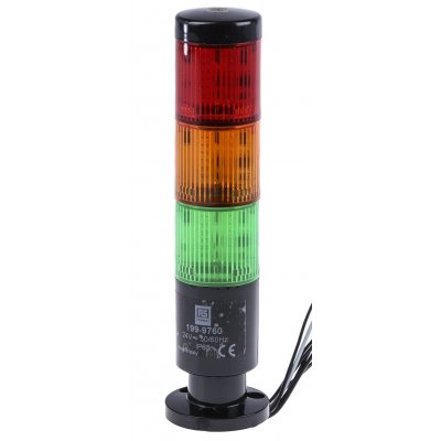 RS PRO 199-9760  LED Pre-Configured Beacon Tower None, 3 Light Elements, 24 V