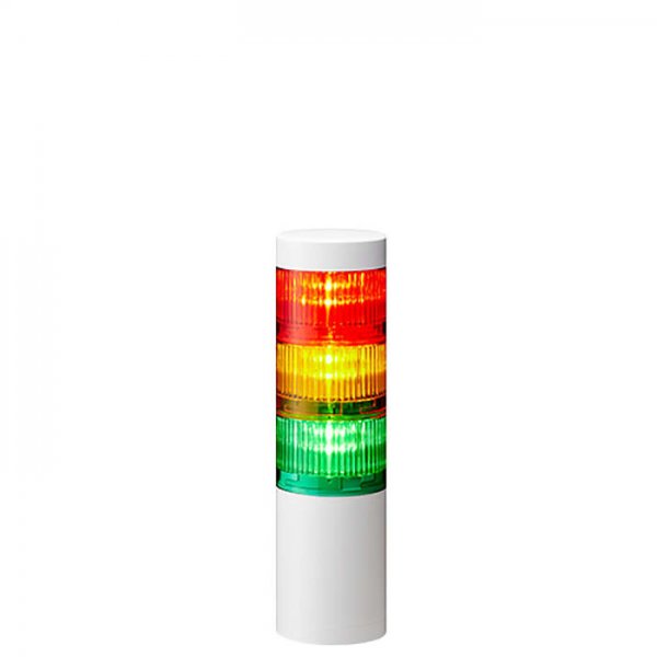 Patlite LR6-302WJNW-RYG Coloured Signal Tower, 3 Lights, 24 V dc, Direct Mount