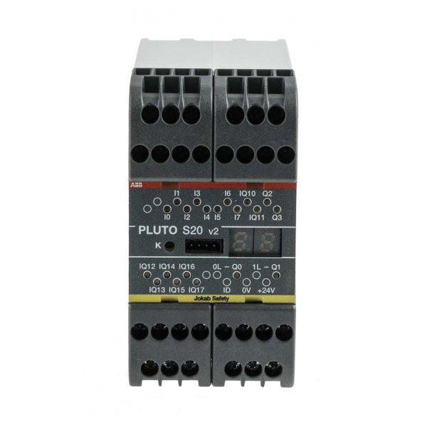 ABB 2TLA020070R4700  Pluto S20 v2 Series Safety Controller, 16 Safety Inputs, 4 Safety Outputs