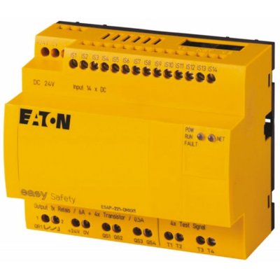 Eaton 111016 ES4P-221-DMXX1 Series Safety Controller, 14 Safety Inputs, 9 Safety Outputs, 24 V dc