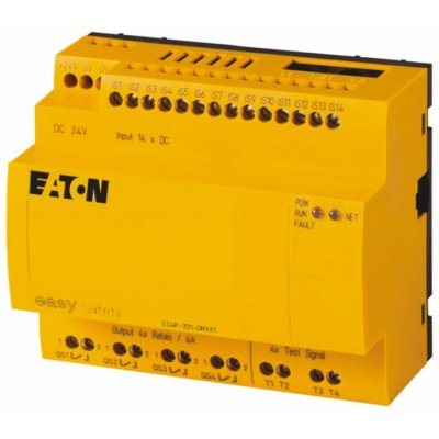 Eaton 111018 ES4P-221-DRXX1 Series Safety Controller, 14 Safety Inputs, 8 Safety Outputs, 24 V dc