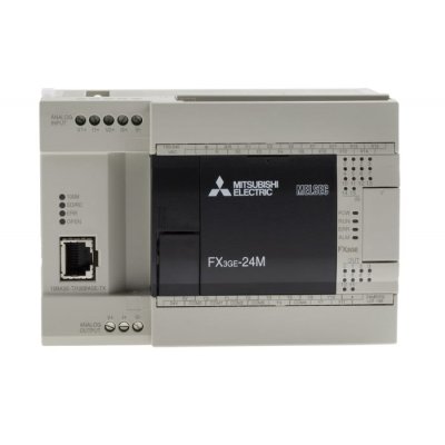 Mitsubishi FX3GE-24MR/ES PLC CPU - 14 Inputs, 10 Outputs, Relay, For Use With FX3 Series