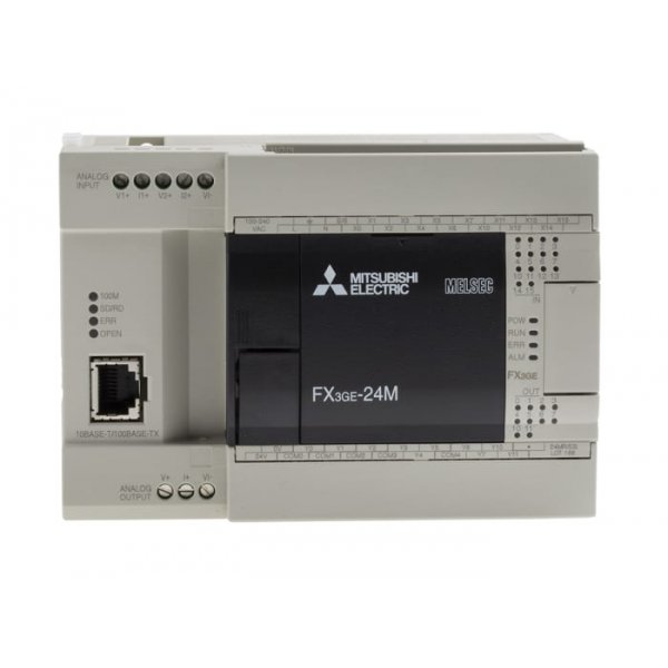 Mitsubishi FX3GE-24MR/ES PLC CPU - 14 Inputs, 10 Outputs, Relay, For Use With FX3 Series