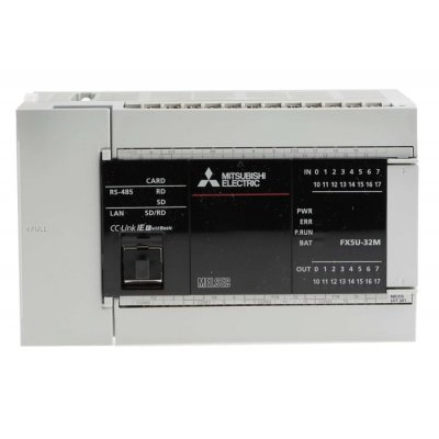 Mitsubishi FX5U-32MR/DS PLC CPU - 16 Inputs, 16 Outputs, Analogue