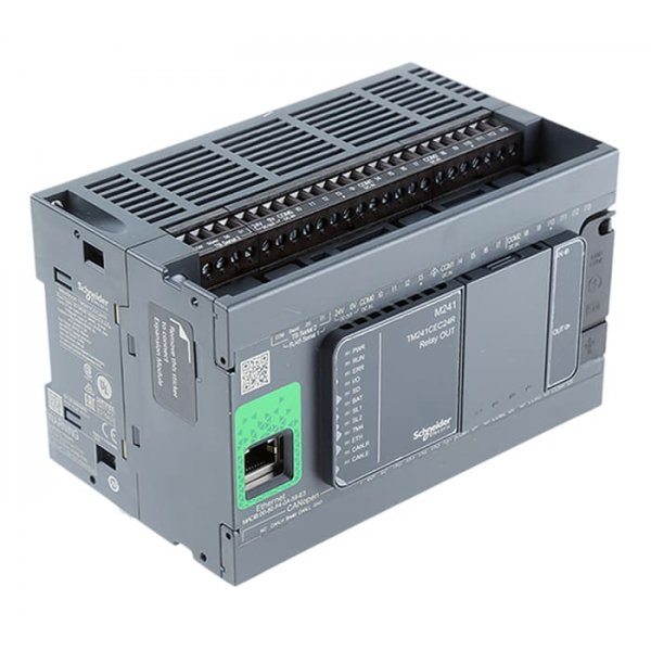 Schneider Electric TM241CEC24R PLC CPU - 14 Inputs, 10 Outputs, Relay, Ethernet, ModBus, Profibus DP