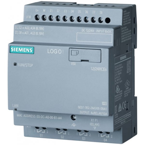 Siemens 6ED1052-2MD08-0BA1 Relay, For Use With LOGO! 8.3, Ethernet Networking, Ethernet Interface