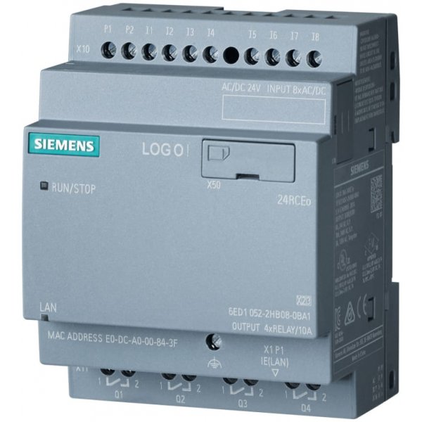Siemens 6ED1052-2HB08-0BA1 elay, For Use With LOGO! 8.3, Ethernet Networking, Ethernet Interface