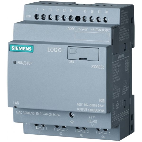 Siemens 6ED1052-2FB08-0BA1  Relay, For Use With LOGO! 8.3, Ethernet Networking, Ethernet Interface