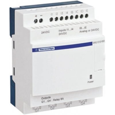 Schneider Electric SR2E121B Logic Module - 8 Inputs, 4 Outputs, Relay, Computer, Operating Panel Interface
