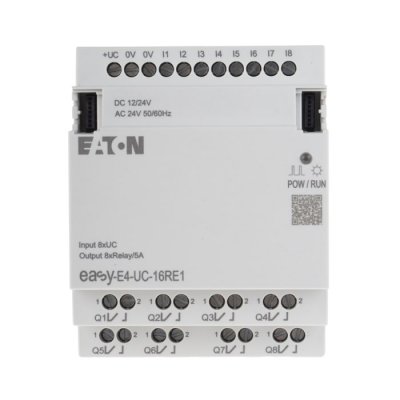 Eaton 197218 EASY-E4-UC-16RE1 Module - 8 Inputs, 8 Outputs, Relay, For Use With easyE4, Ethernet Networking