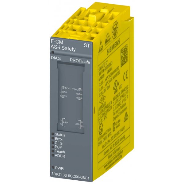 Siemens 3RK7136-6SC00-0BC1 Safety Module for use with AS-Interface