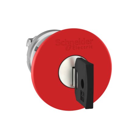 Schneider Electric ZB4BS94414  Latching E-Stop - Key release, 22mm Cutout Diameter Mushroom Head