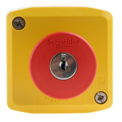 Schneider Electric XALK188  Surface Mount Emergency Button - Key Reset, NC, Mushroom Head