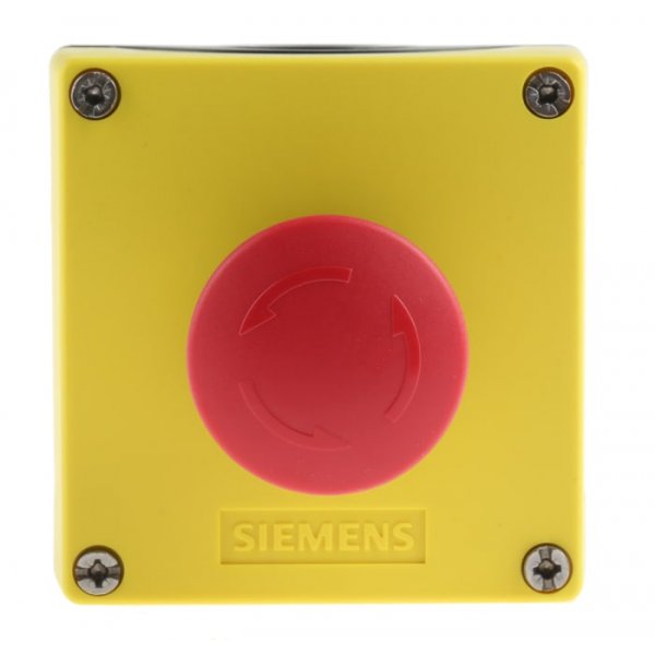 Siemens 3SU1801-0NA00-2AA2 Emergency Stop Push Button, 1NC, Surface Mount