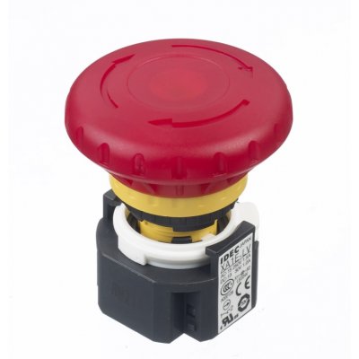 Idec XA1E-LV402Q4R  Emergency Button - Pull or Twist Reset, Push-to-Lock, 16mm Cutout Diameter