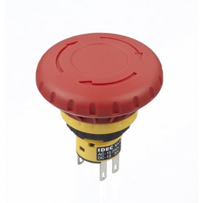 Idec XA1E-BV4U02TR  Mount Emergency Button - Pull or Twist Reset, Push-to-Lock, 16mm Cutout Diameter