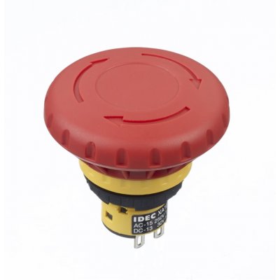 Idec XA1E-BV4U02R  Mount Emergency Button - Pull or Twist Reset, Push-to-Lock, 16mm Cutout Diameter