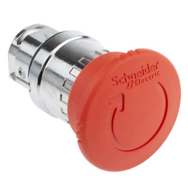 Schneider Electric ZB4BS844 Mount Emergency Button - Twist to Reset, 22mm Cutout Diameter