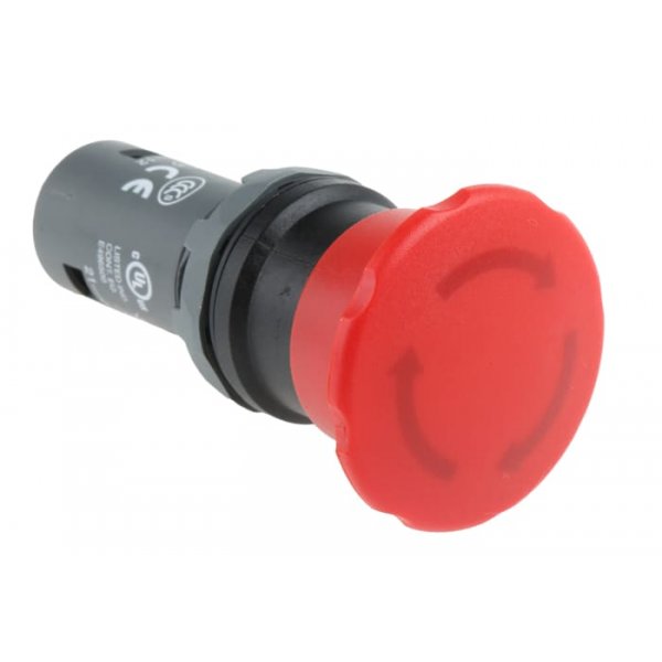ABB 1SFA619550R1041 CE4T-10R-01 Mount Emergency Button - Twist to Reset, 22.5mm Cutout Diameter