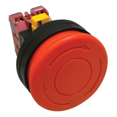 Idec HW1B-V5F02-R Panel Mount Emergency Button - Twist to Reset, 22mm