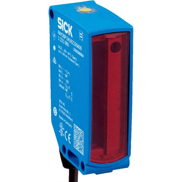 Sick RAY26P-34162330A00 Retroreflective Photoelectric Sensor with Block Sensor, 4.5 m Detection Range